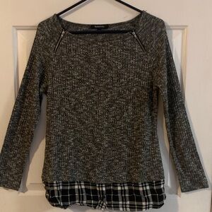 Relativity Gray Plaid Hem Tunic